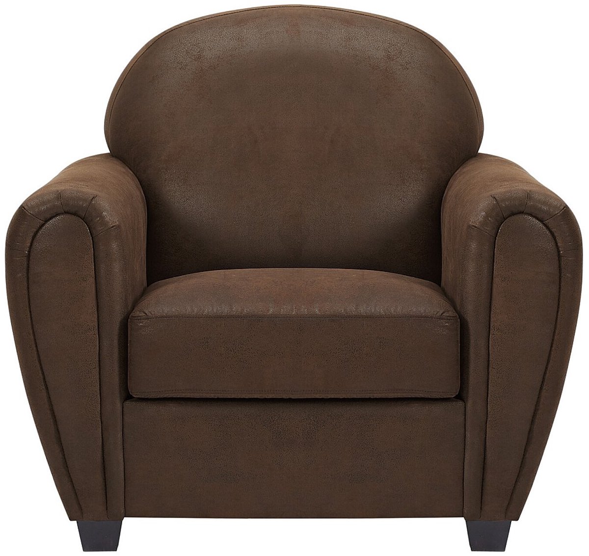 Vente-unique Clubfauteuil in microvezel met verouderde lederlook VICTORY III Bruin