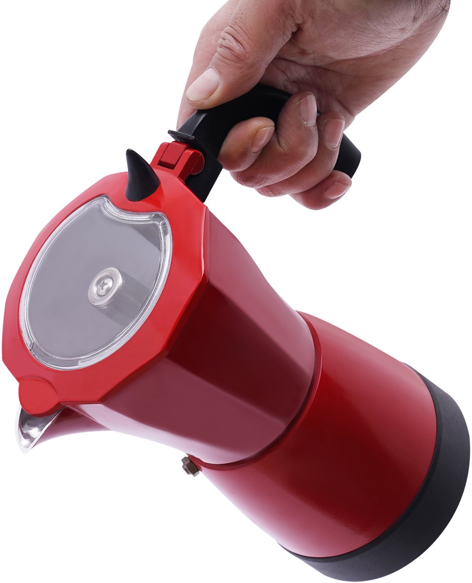 300ML Elektrische Espressomaker Met Basis Rood 480W 220V Voor 6 Espressokopjes
