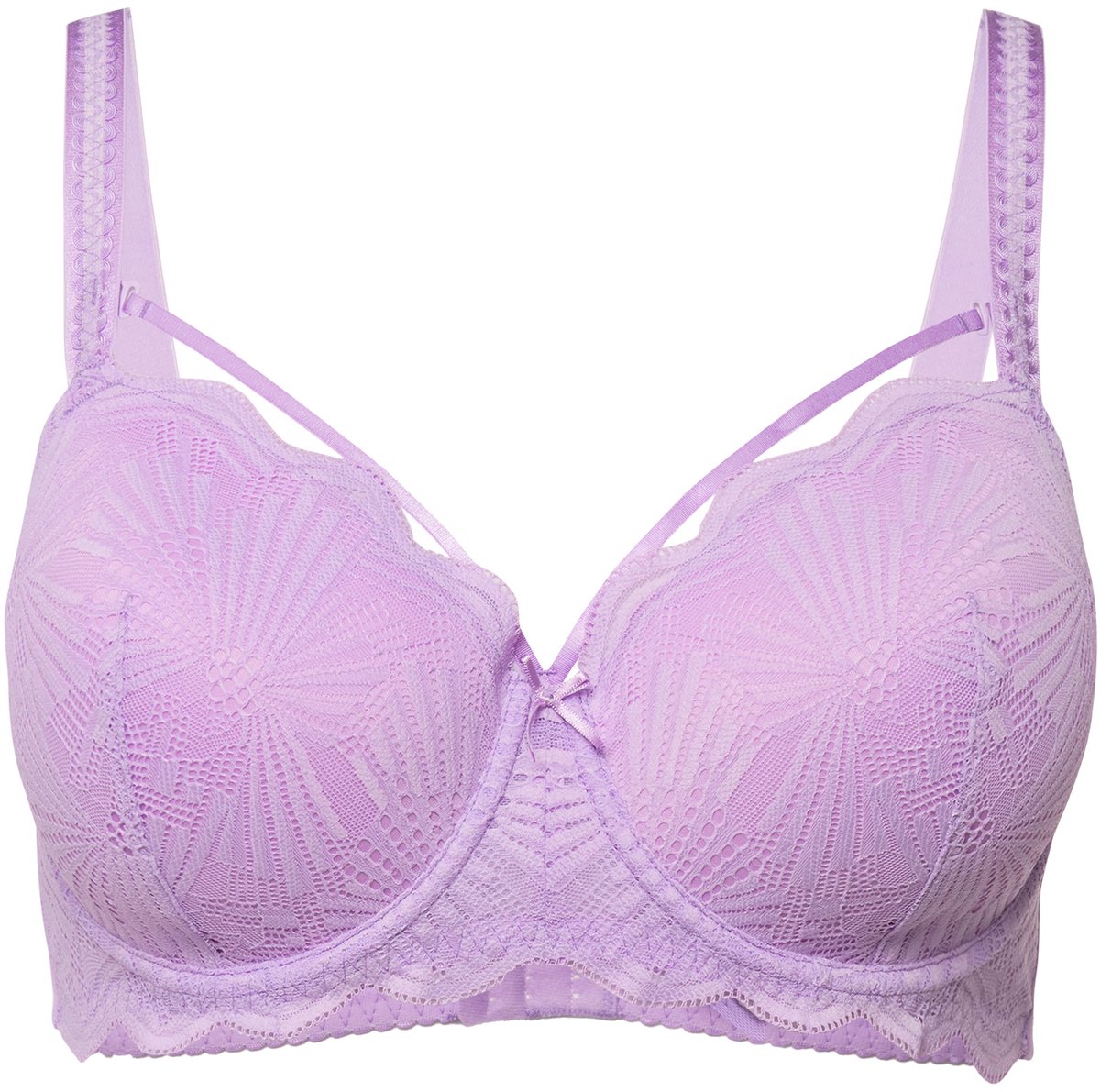 Ulla Popken Dames - Beugelbeha zachte cups kant decoratieve bandjes - Sering