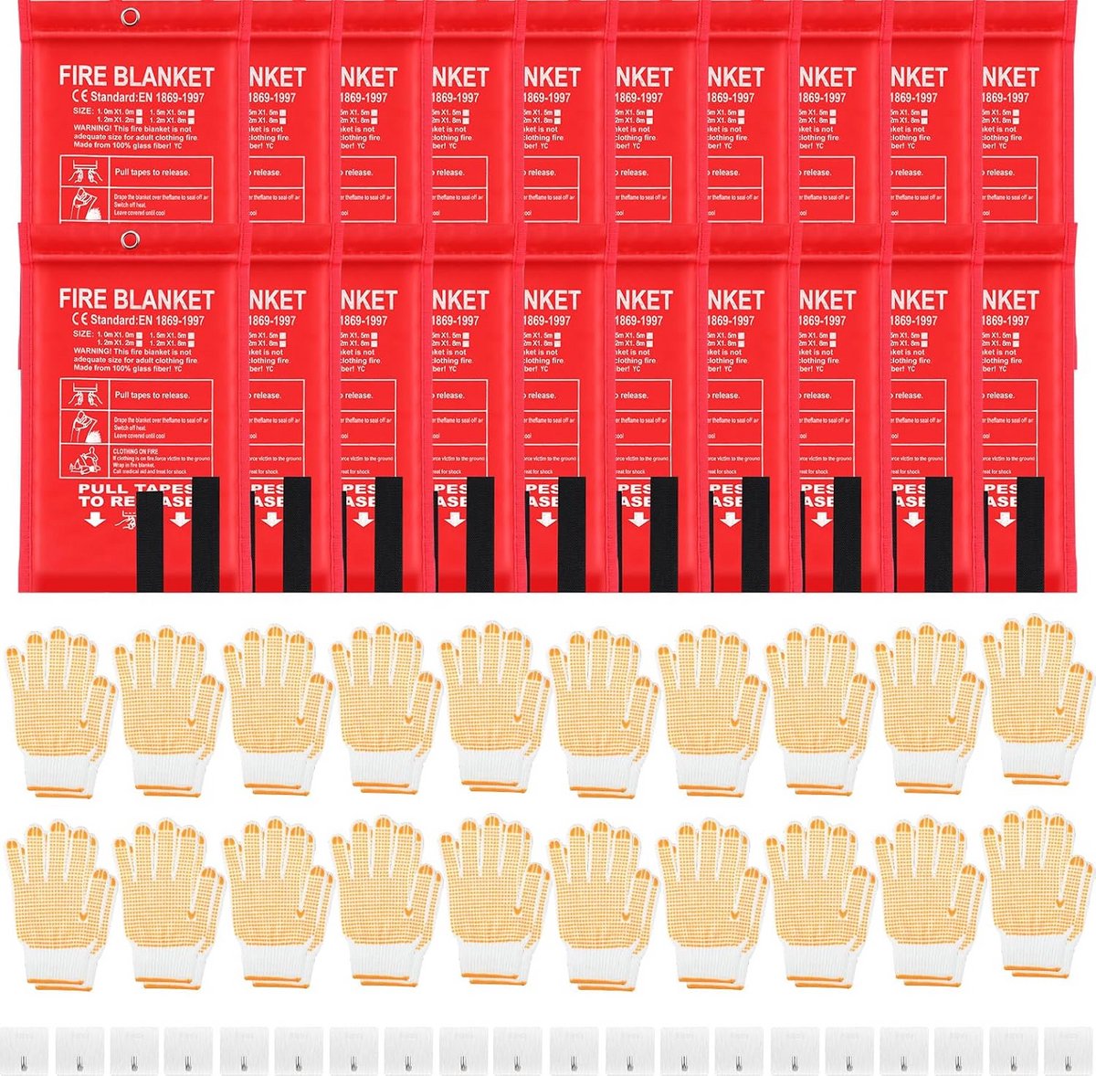 Brandblusdekensset met Brandwerende Handschoenen en Haken voor Keuken en Huisveiligheid