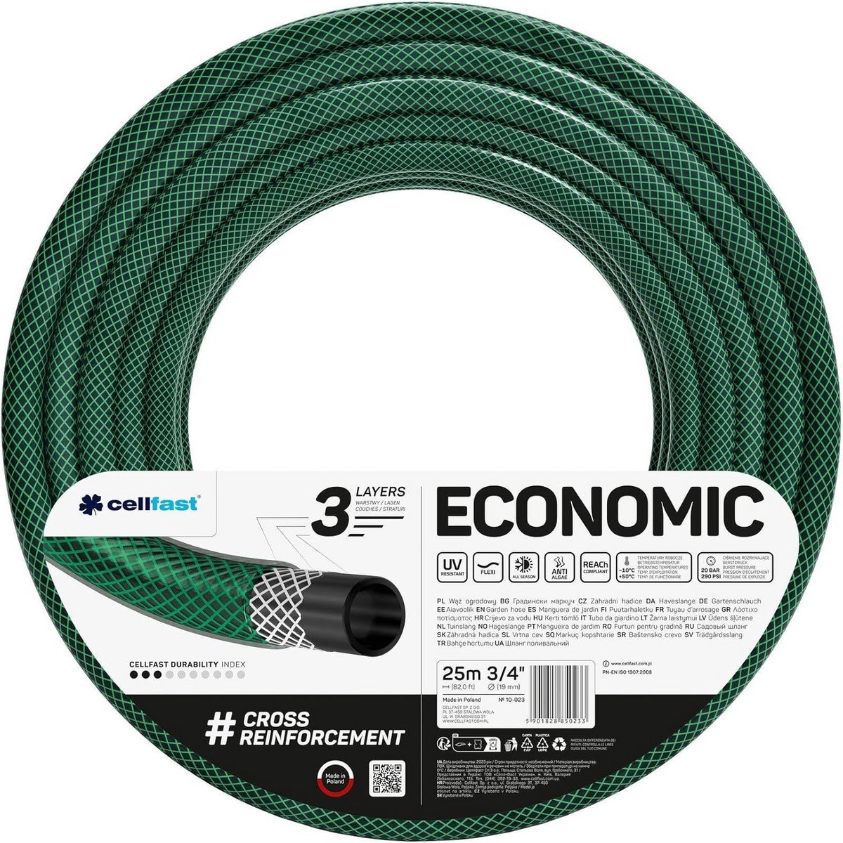 Economische 3-laags Tuinslang 19mm - 25 Meter - Sterk en Flexibel