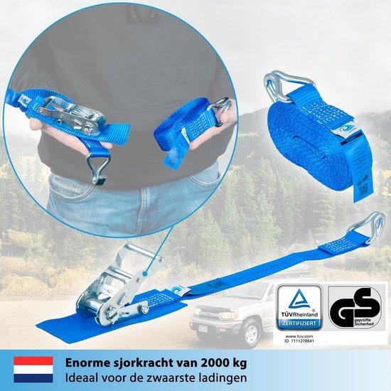 valonic Iceland - Spanngurte, TÜV Rheinl. / GS Zertifiziert, mit Pad