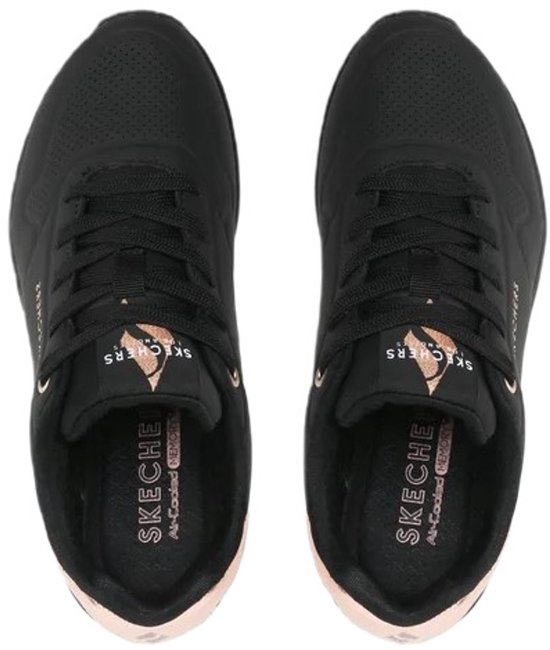 Skechers Uno - Gouden Air - Dames Sneakers - Zwart