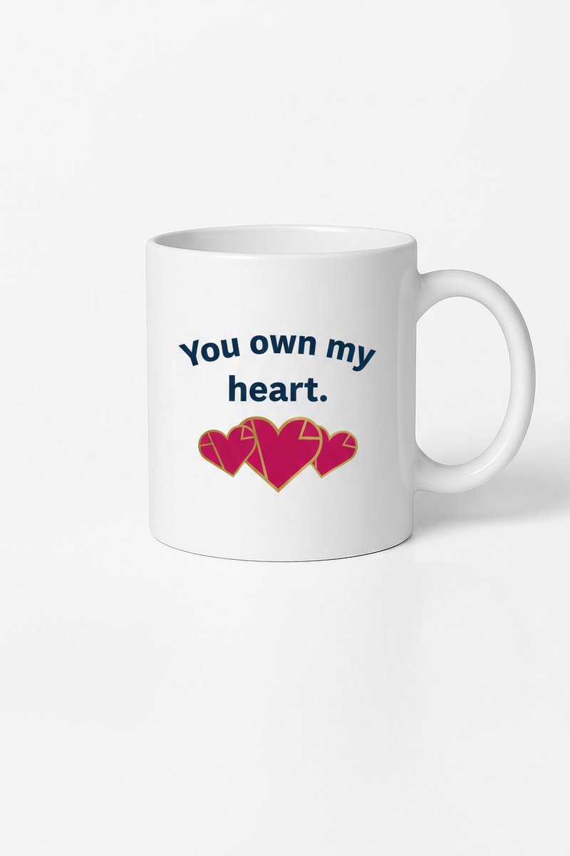 Romantische Mok 'You Own My Heart' met Harten - Liefde Cadeau