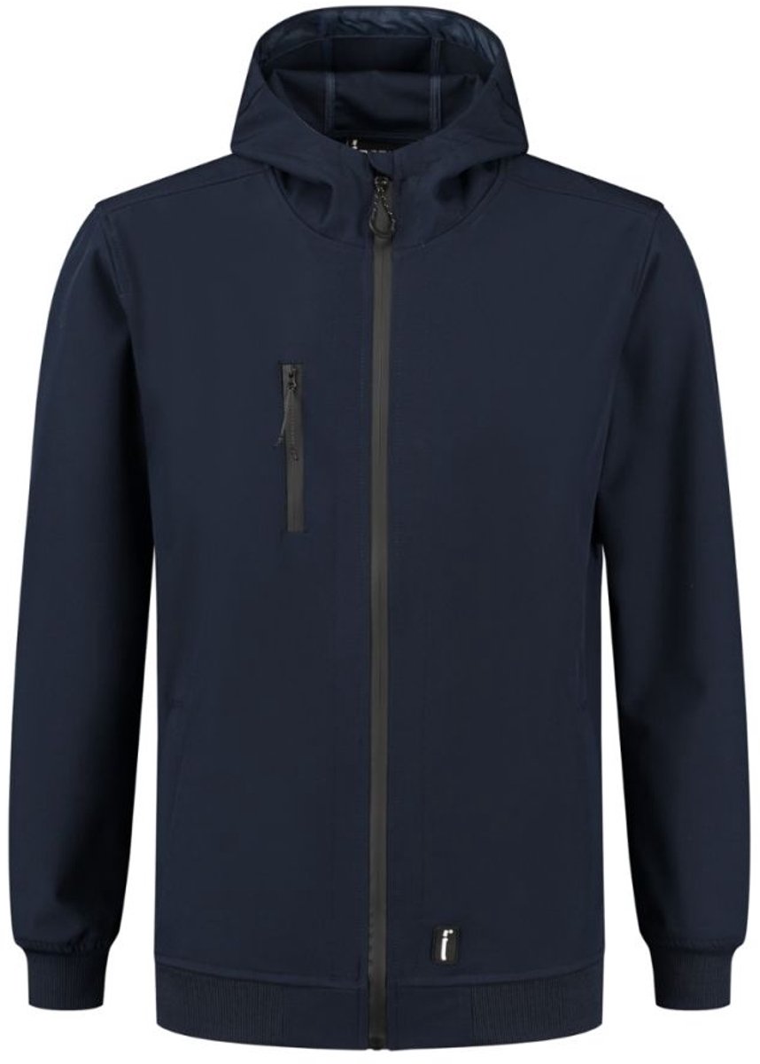 Image Workwear Jackson Tech Shell Jas – Navy – Maat M – 3-Layer Tech Shell met Capuchon – Waterafstotende Ritsen – 250 g/m