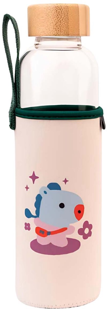 Bt21 Drinkfles Mang 500 Ml 7 X 23,5 Cm Glas Transparant/beige