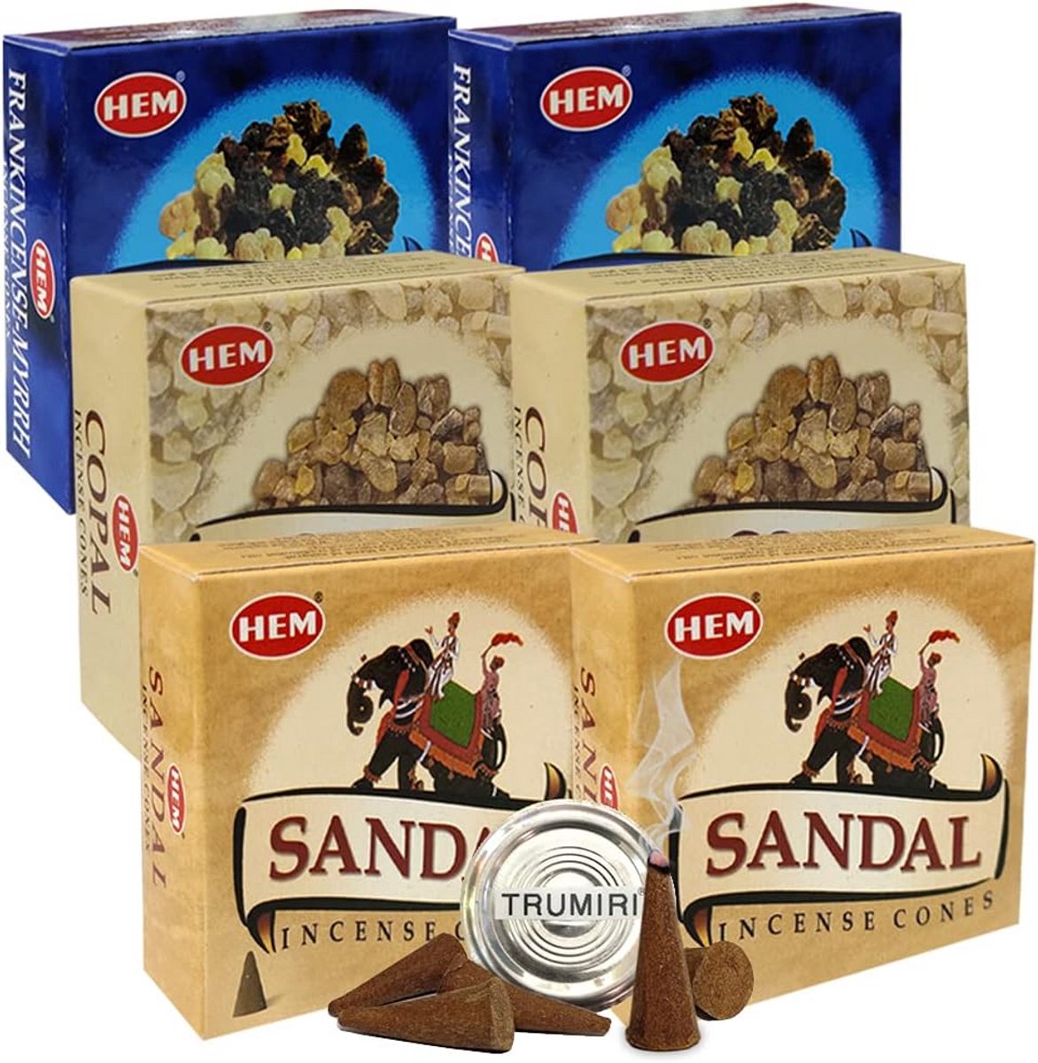 Wierook Kegels & Houder Bundel Sandalo en Copal Variatie Pakket