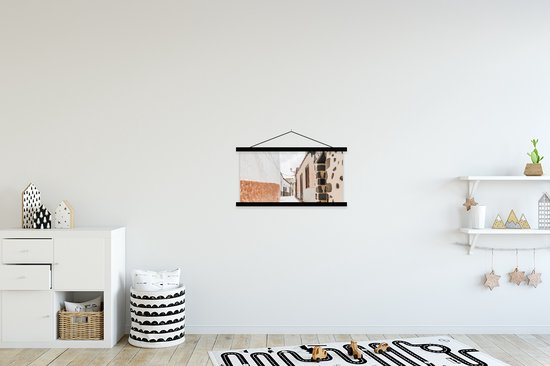 Porte-affiche avec affiche - Affiche scolaire - Été - Maison - Oranje - 60x30 cm - Lattes noires