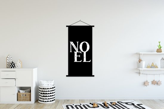 Porte-affiche avec affiche - Affiche scolaire - Proverbes - Noël - Citations - Noel - 90x180 cm - Lattes noires