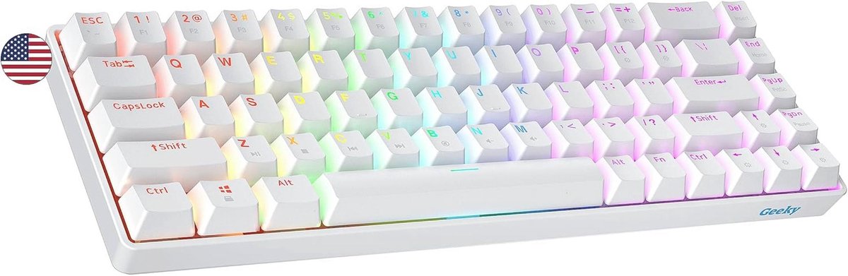65% Mechanisch Gaming Toetsenbord | Hot Swappable met RGB Verlichting | 68 Toetsen | Ideaal voor PC/Mac Gamer