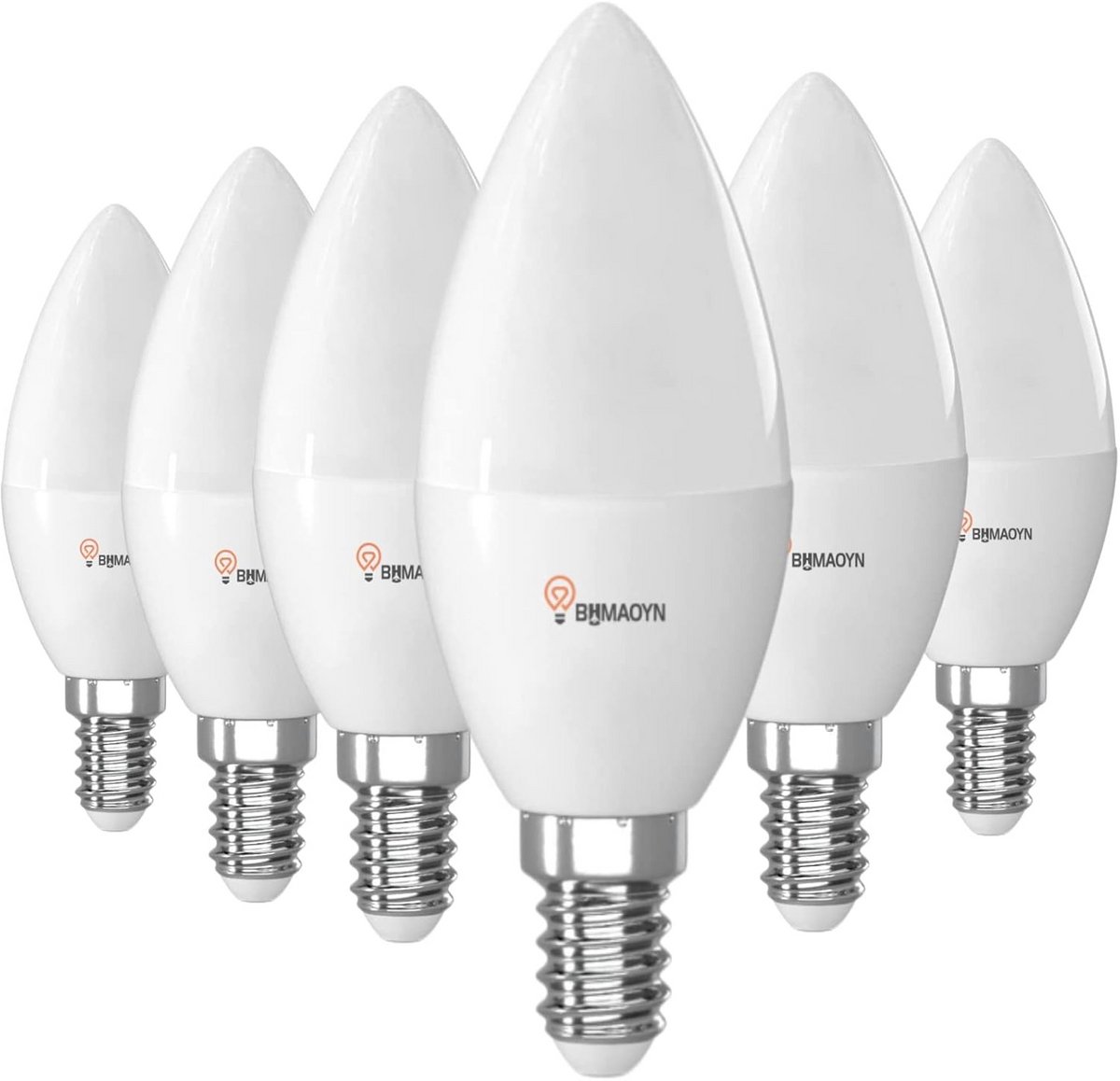 E14 LED Kaarslamp 12V Neutraal Wit 4000K Vervangt 60W, 500LM Energiezuinig Licht voor Zonne-energie en Kastverlichting, 6 Stuks