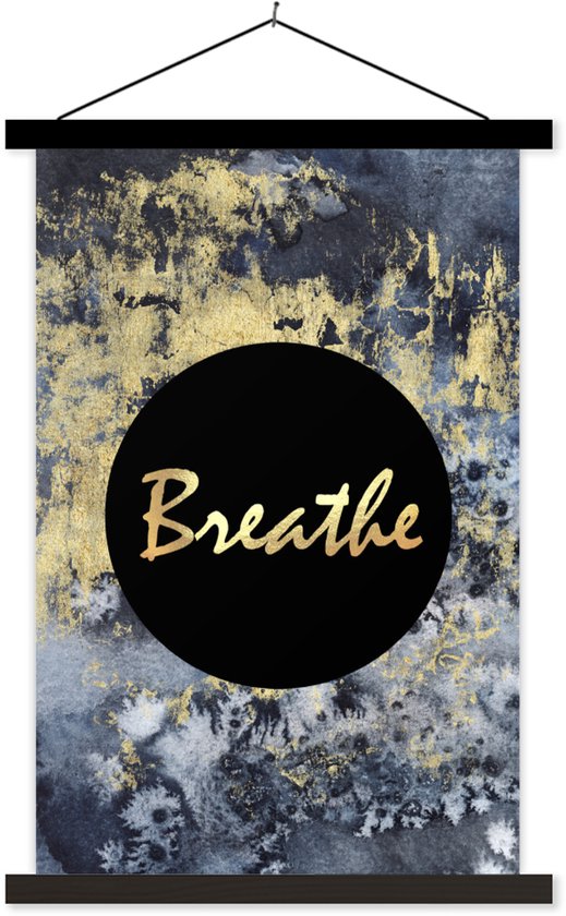 Porte-affiche avec affiche - Affiche scolaire - Citation - Zen - Or - 40x60 cm - Lattes noires
