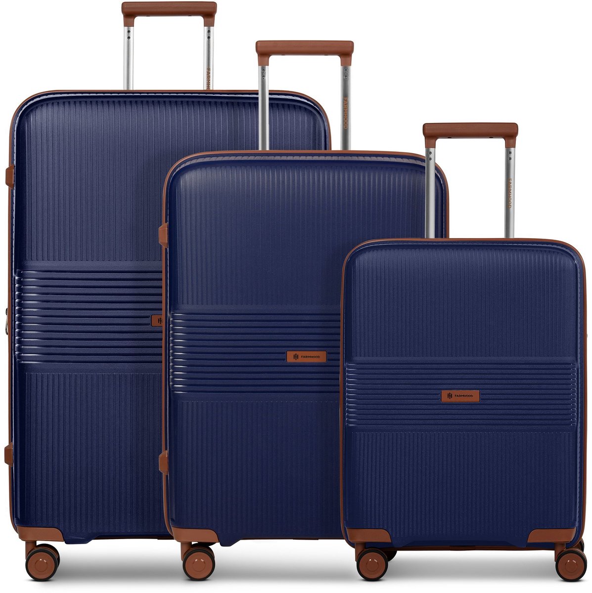 Farmhood Eco Edition 02 4 wielen Kofferset 3-delig met uitbreidingsplooi - Harde bagage - TSA slot - navy