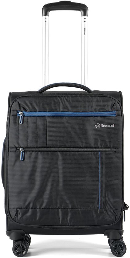 Benzi 5825 4 wielen Cabinewagen 55 cm met uitbreidingsplooi - Zachte bagage - Slot met sleutel - schwarz