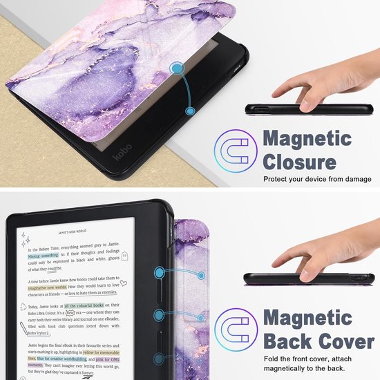 Origami Hoes voor eReaders met Auto Sleep/Wake - Lilac Marmo van Origami — afbeelding 2