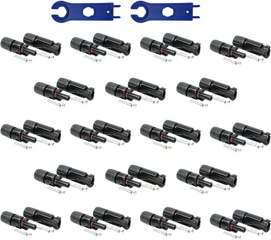 URAQT 12 Paar MC4 Zonnesteckers – IP67 Waterdicht – 1000V / 30A – Met 2 Montagesleutels – Voor PV-kabels 2,5-6 Mm² 4 miniatura
