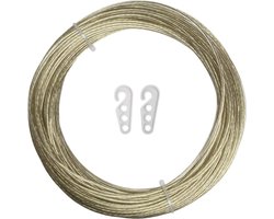 Dubbele Waslijn 30 Meter - Sterk Staalkabel met Kunststof Coating voor Buiten en Binnen