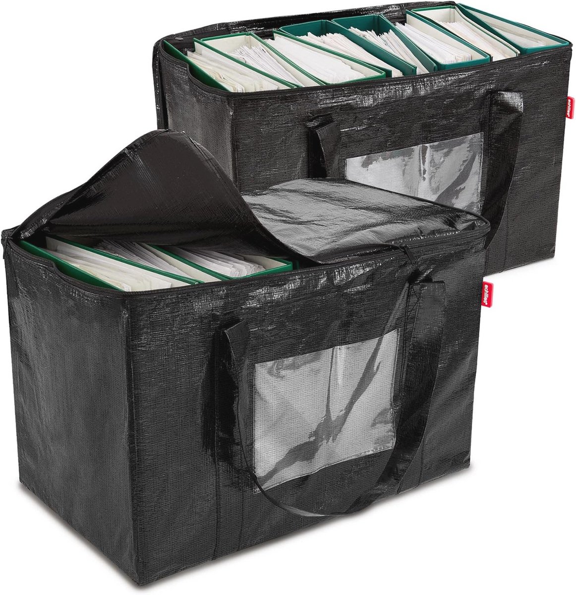 Opbergtas set van 2 voor documenten en kantoormateriaal - Zwart