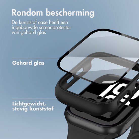 Screen protector - Geschikt voor Apple Watch 10 / 11 - 46 mm - Full Cover Hard Case / Beschermend Hoesje - Zwart