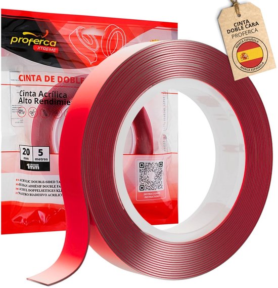 BLeezm 3 m dubbelzijdig plakband, extra sterk (2 cm x 3 m), waterdicht