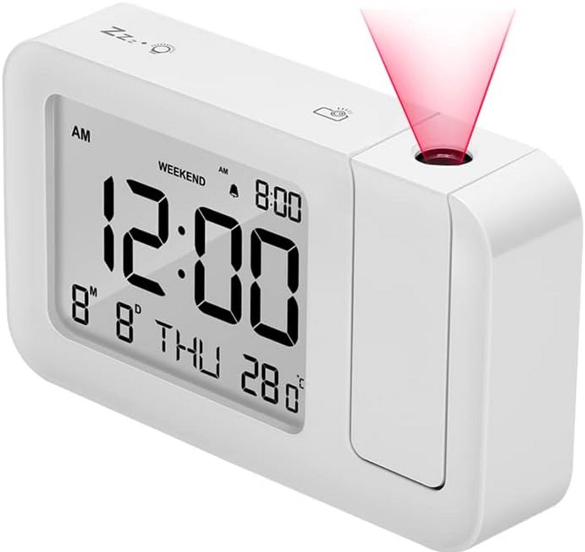 Digitale Projectiewekker met Datum, Week en Temperatuur - Helder Nachtdisplay