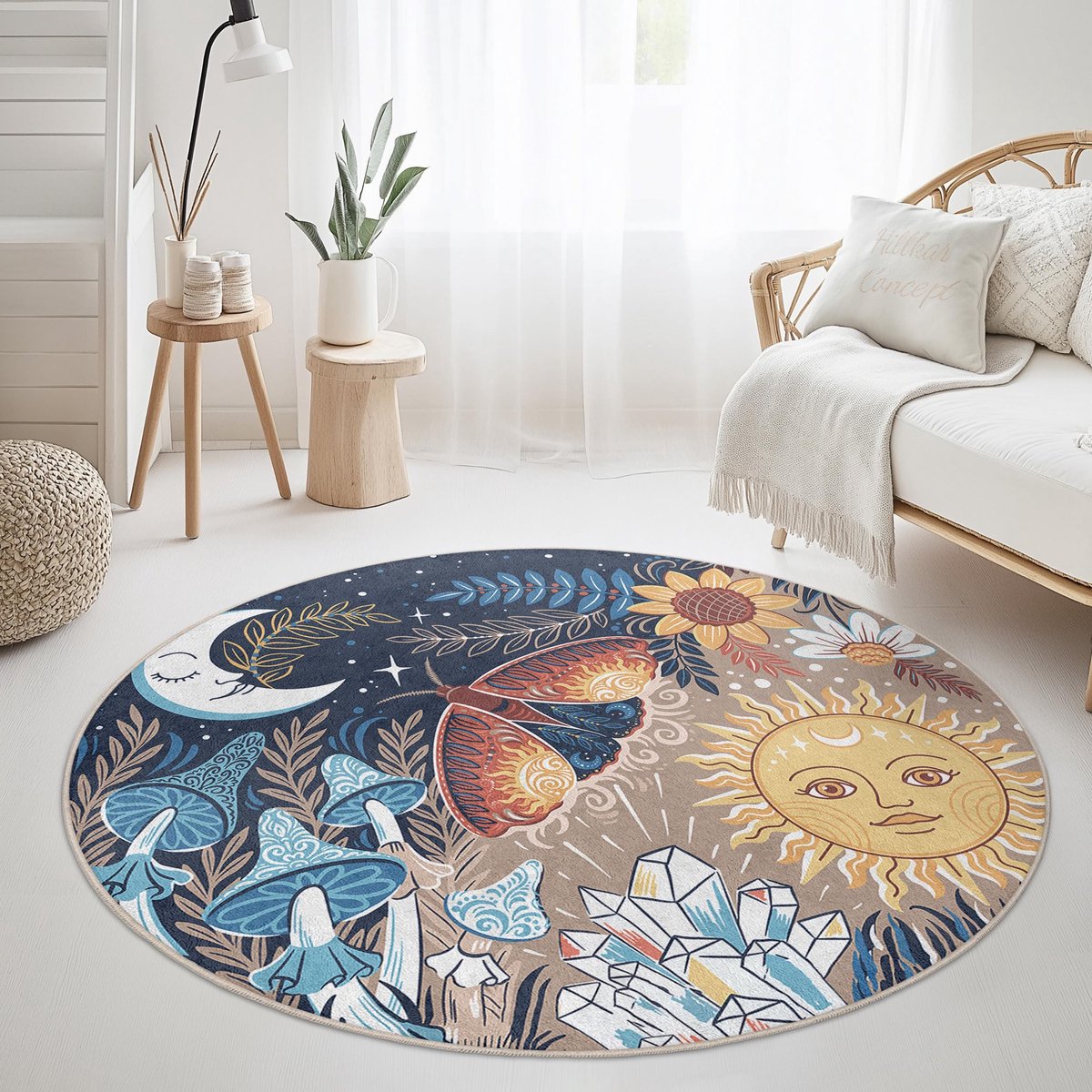 Mila Home - Tapijt Vloerkleed Rond - Wasbaar - Antislip - OEKO-TEX Gecertificeerd - Voor W