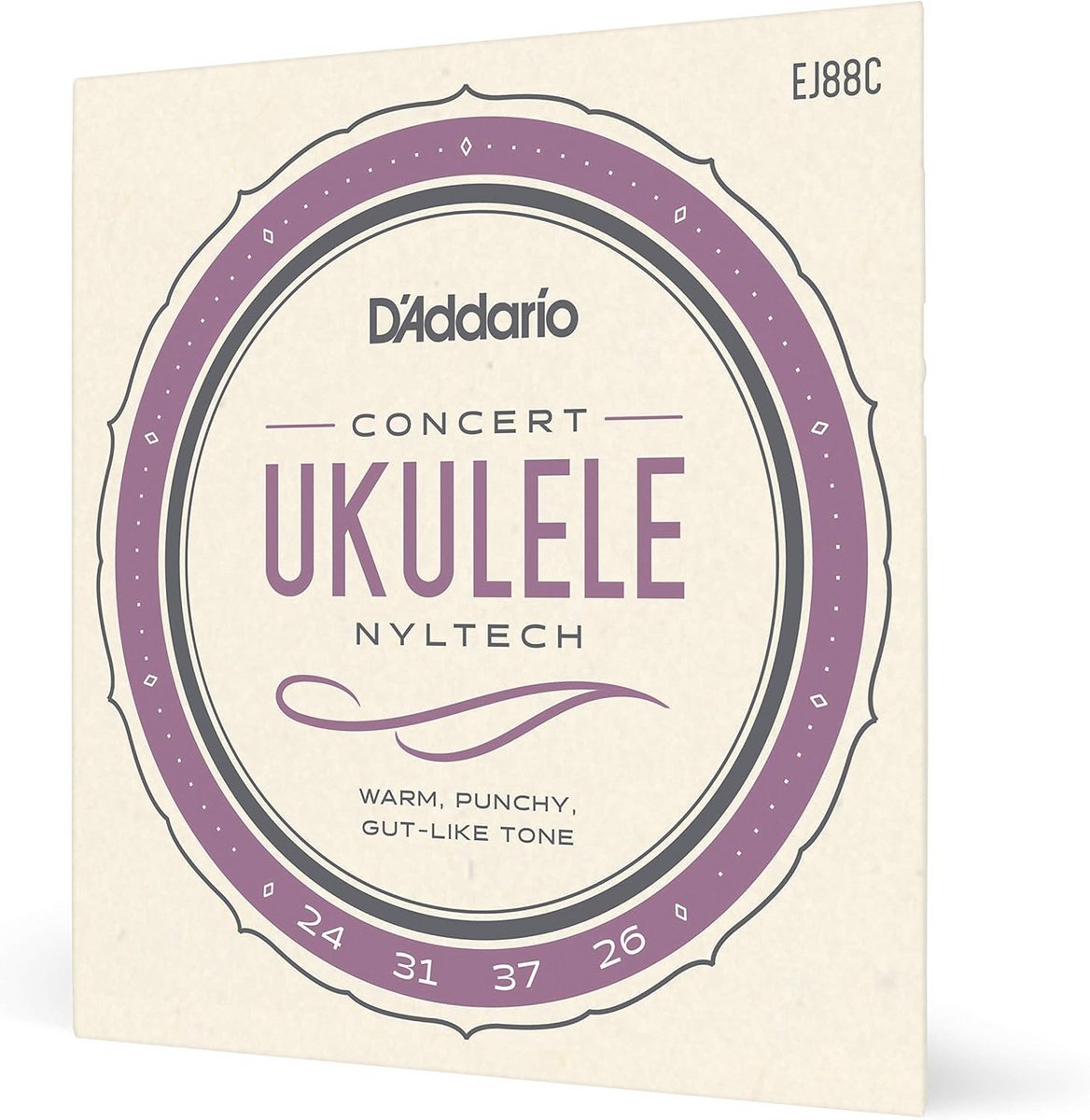 Concert-ukulelesnaren set van 4 - Nyltech, warme en traditionele toon