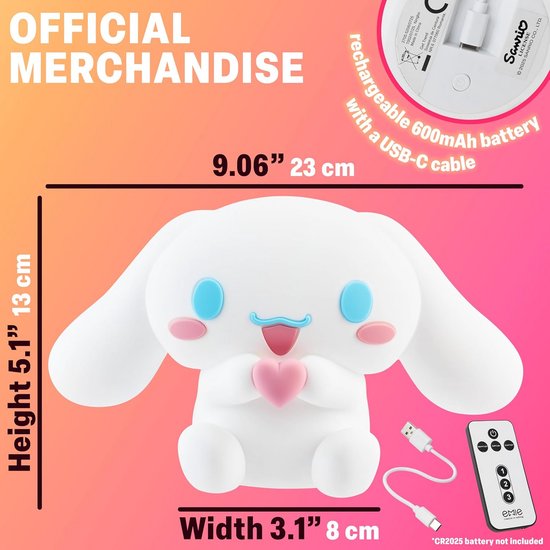 Schattige 3D Cinnamoroll Siliconen Nachtlampje voor Kinderen van Merkloos — afbeelding 4