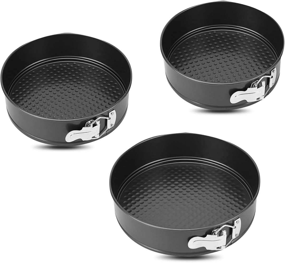Set van 3 Ronde Springvormen met Verwijderbare Bodem - Lekvrij Bakgerei