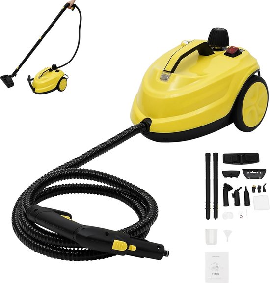 Stoomreiniger, 2500 W, handapparaat met 6 borstelkoppen, 1200 ml