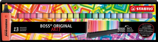 STABILO Boss Original Markeerstift deskset - ARTY 23 Stuks - 9 Standaard + 14 Pastel Kleuren