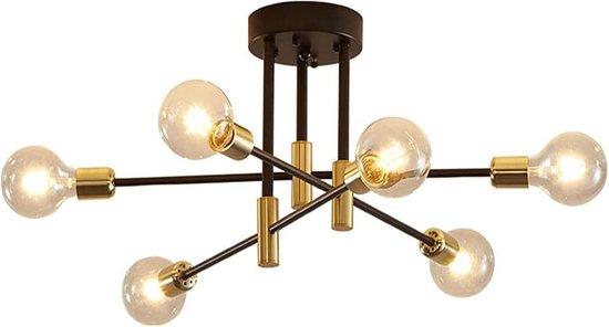 Sputnik Industriële kroonluchter semi-inbouw plafond 4