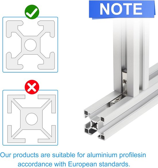 SUPAWAY 60 stuks T-groef hoekverbindingen 3030 hoekverbindingen haakkoppeling aluminiumlegering hoekbeugel groef voor Europese standaard aluminium profiel met 120 schroeven