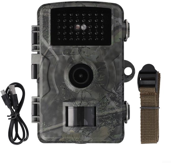 Wildcamera met Nachtzicht - 1080P Jacht Tracking Camera - IP66 Waterdicht - Wildlife Camera - Inclusief Datakabel - Geheugenkaart niet inbegrepen - Ondersteunt Nachtzicht - Beschikt over Bewegingsdetectie - Geschikt voor Buitengebruik