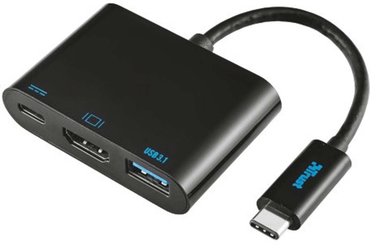 Trust - Multiport Adapter | USB-C naar HDMI - USB-3.1 - USB-C | 15cm