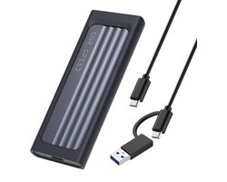 Cor.Speed 2-in-1 SSD Behuizing - NVMe & SATA - USB-C - Aluminium met Siliconen Hoes