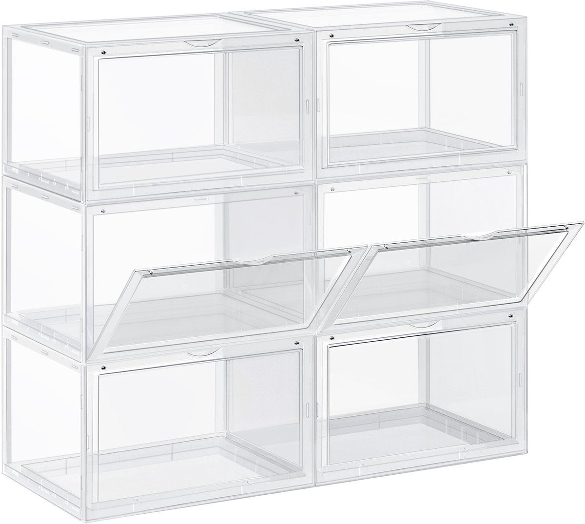 Songmics Schoenendozen – 6 stuks – Voor maat tot 46 – Transparant
