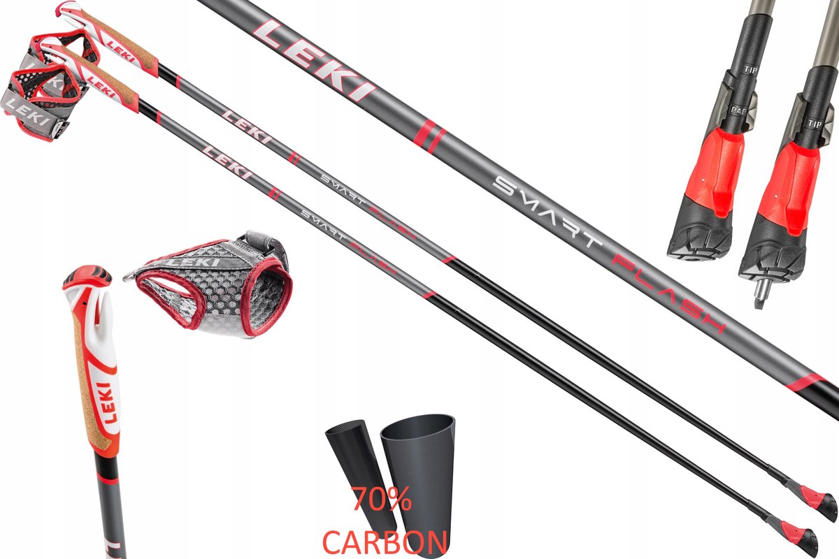 LEKI SMART FLASH Carbon nordic walking-stok 130 cm