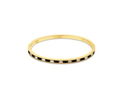 CO88 bangle with white & black cz stones ipg