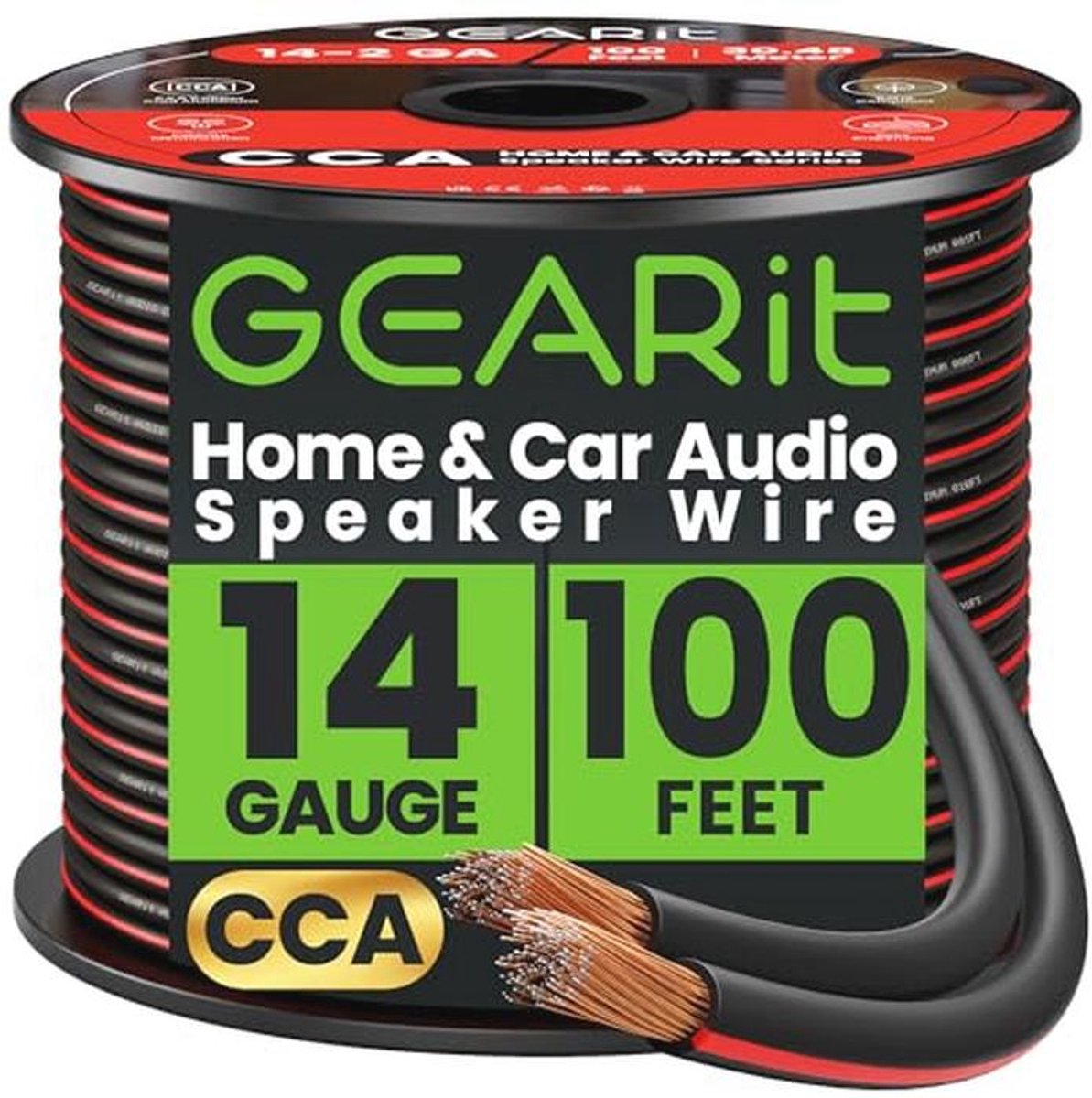 14 AWG Speaker Draad voor Thuisbioscoop en Auto - 100 voet Zwart