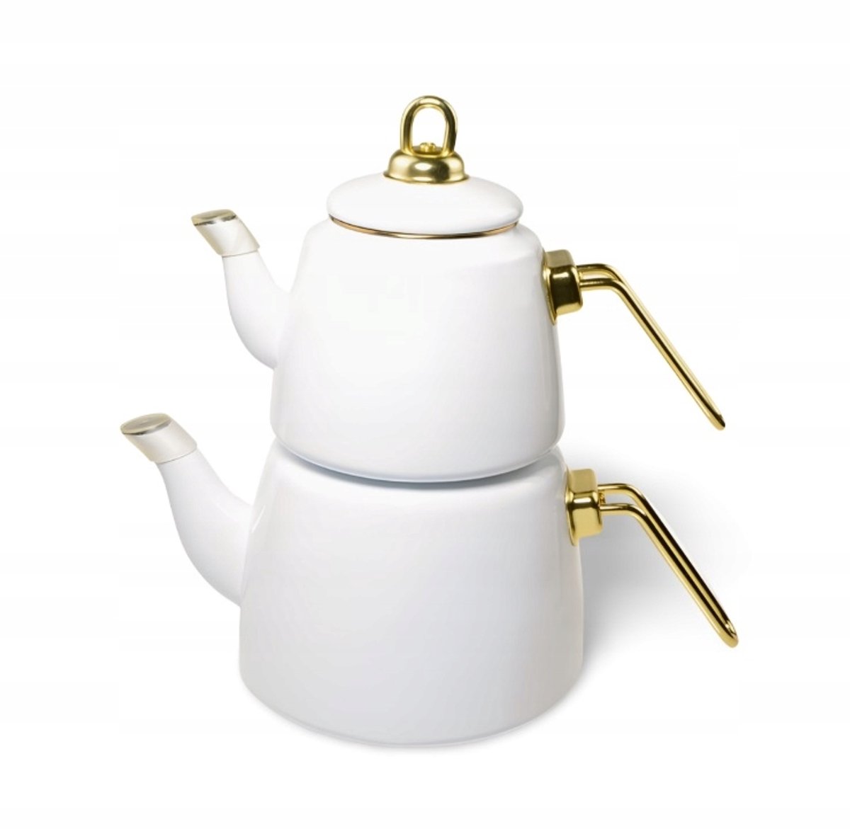 Wit Emaille Waterkoker 2,6L - Stijlvol Retro Design, Inductie Geschikt
