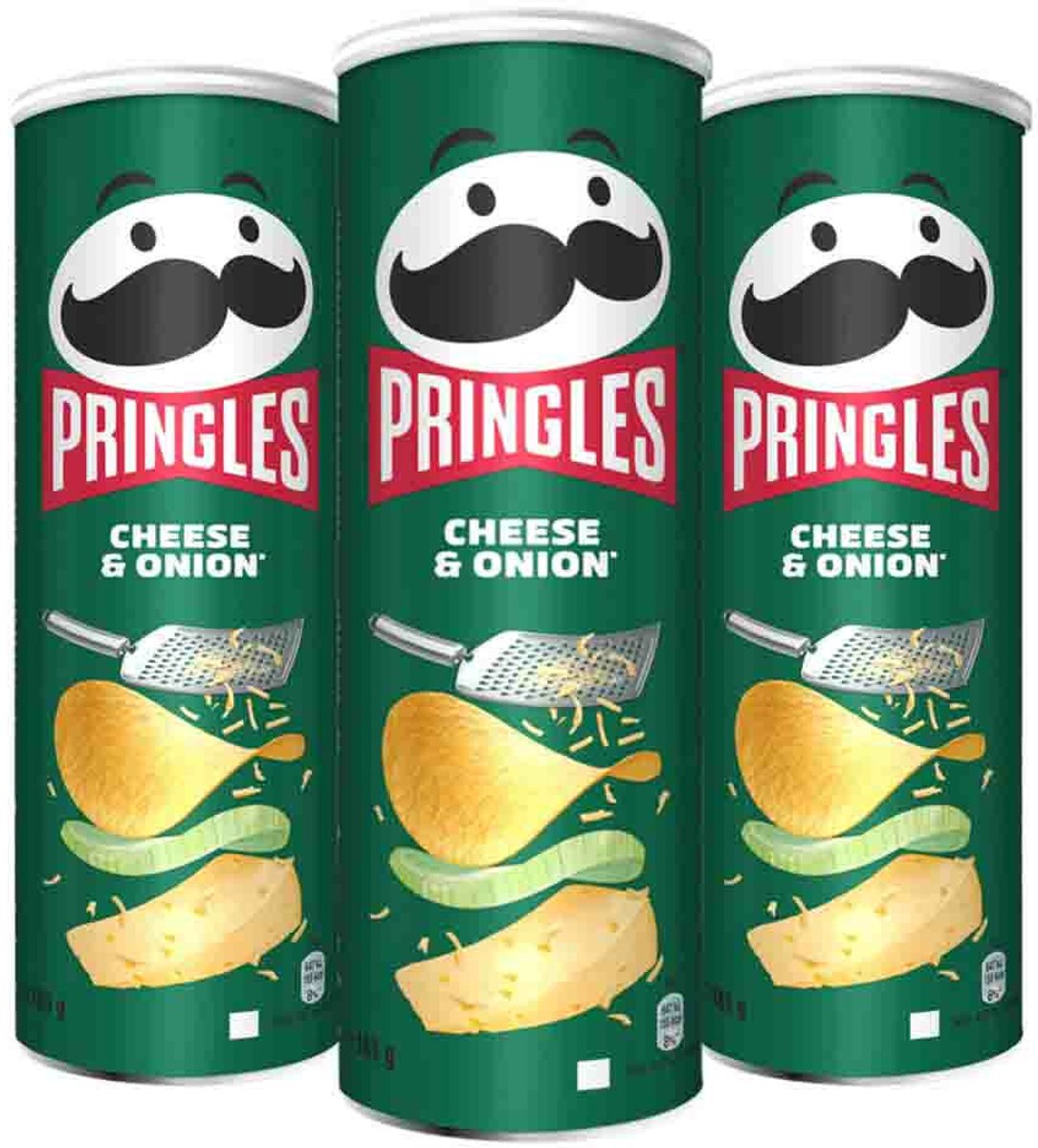 Pringles Chips Cheese & Onion - 3 x 165 gr - Voordeelverpakking