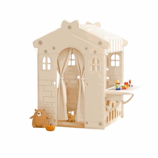 Speelhuis XL Crème/Beige voor binnen en buiten - Peuter - Kleuter