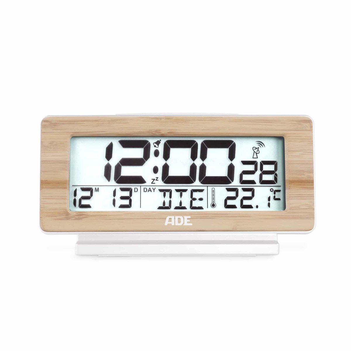 Digitale Alarmklok Bamboe Radiogestuurd - Incl. 2x Aa