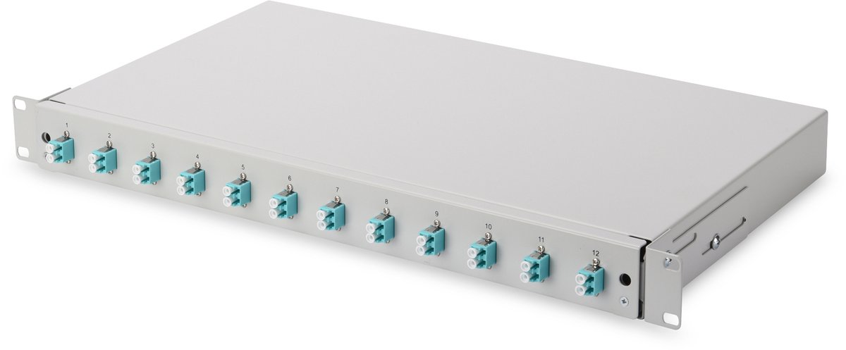 Fibre optic cable Digitus DIGITUS Caja de empalme de fibra óptica, equipada, LC, OM3 Grey