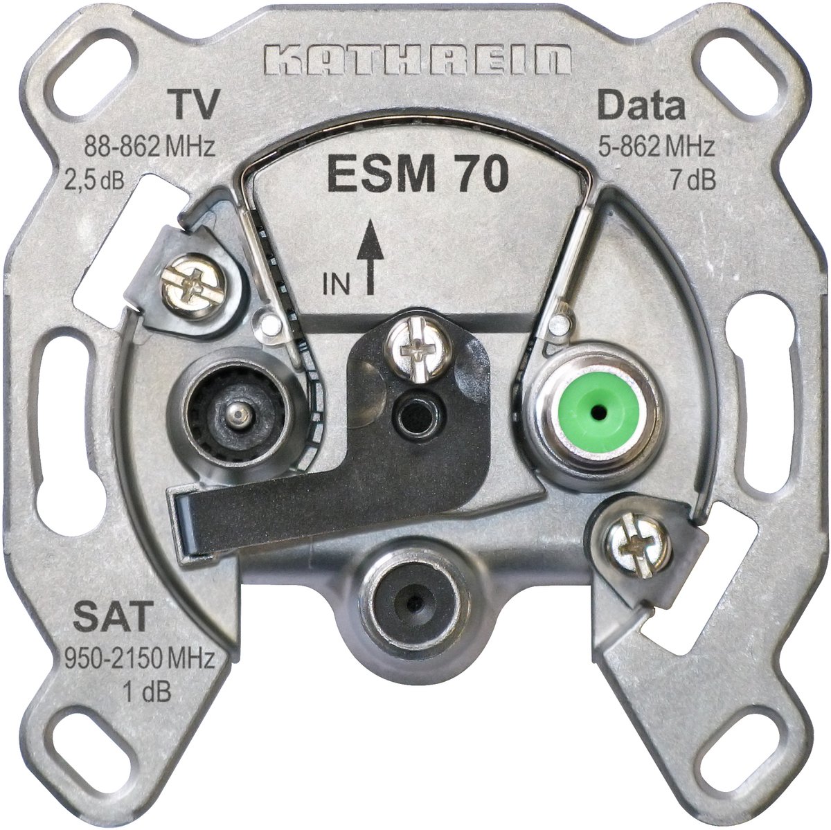 Kathrein ESM 70 Antennedoos Satelliet, TV, FM, Data Inbouw (in muur), Schroefbevestiging Enkele aansluitdoos, Steekleid