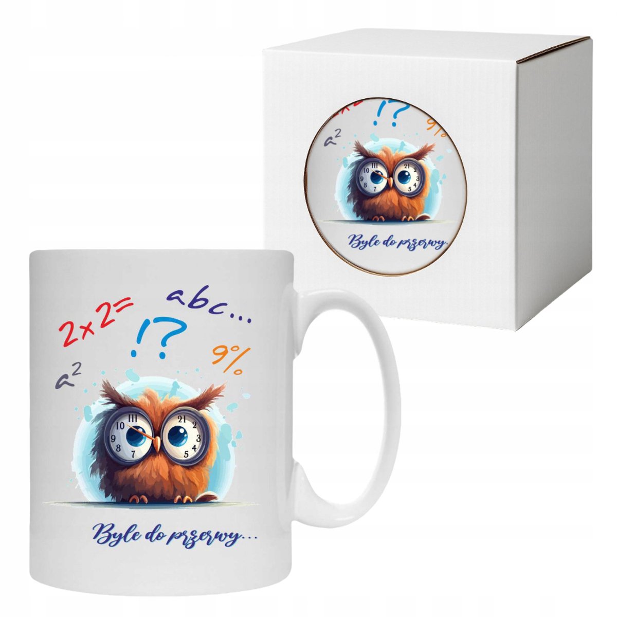 Grappige Mok Leraar - 'Byle do przerwy' Uil - 330ml