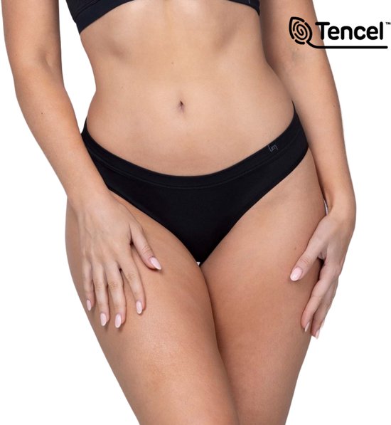 Culotte bikini Undiemeister pour femme - Zwart Volcano - Sous-vêtements Lingerie Basic - Culotte - Tissu doux et respirant - Bande élastique - Coutures plates - Sans étiquette - Culotte lisse - Tencel - Culotte bikini - Taille XL