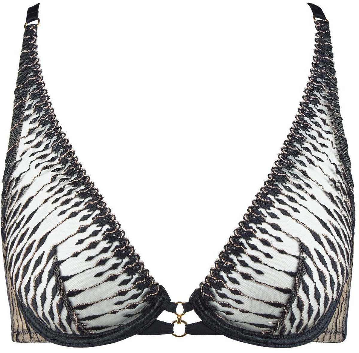 Aubade Voodoo Kiss Triangel Beugel Bh 3DN12 Millenium Black - maat EU 75E / FR Zwart