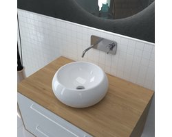 Vasque rectangle blanche en céramique à poser - 46x33x13.5cm - POP CRIB